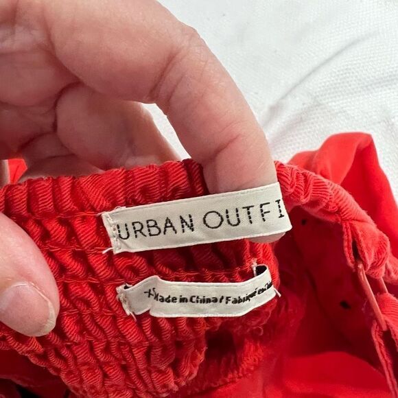 Urban Outfitters Red Romper Side Button Detail Dress - Picture 4 of 9